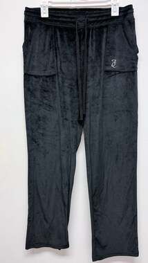 Juicy Couture Black Velour Y2K Sleep Track Pants Size XL